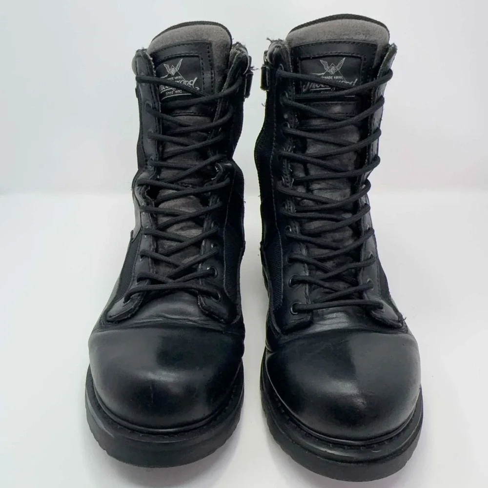Thorogood 834-6889 Tactical Duty Boots Mens 9M Black Leather Side Zip Waterproof